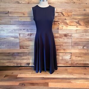 Calvin Klein Elegant Navy Blue Sleeveless Dress